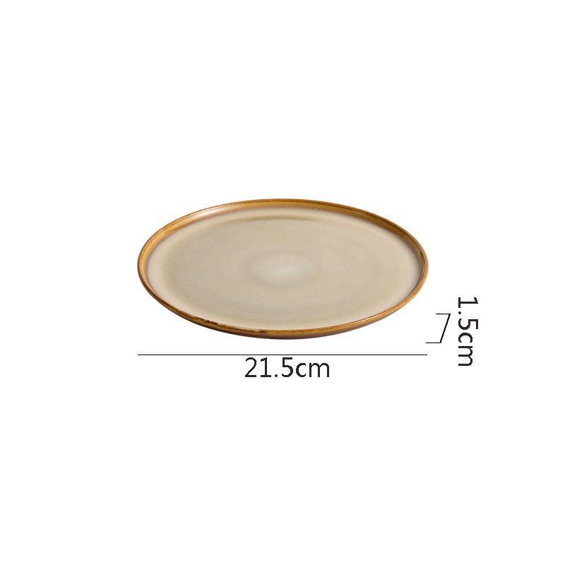 Assiette plate en céramique marron à changement de four, assiette à dessert rétro, assiette à steak, assiettes à sashimi, sushis, vaisselle créative pour restaurant