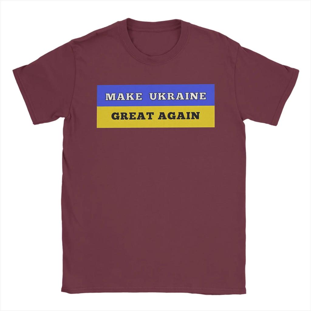 Men Make Ukraine Great Again T Shirts Pure Cotton Tops Funny Short Sleeve Round Collar Tee Shirt Classic T-Shirt