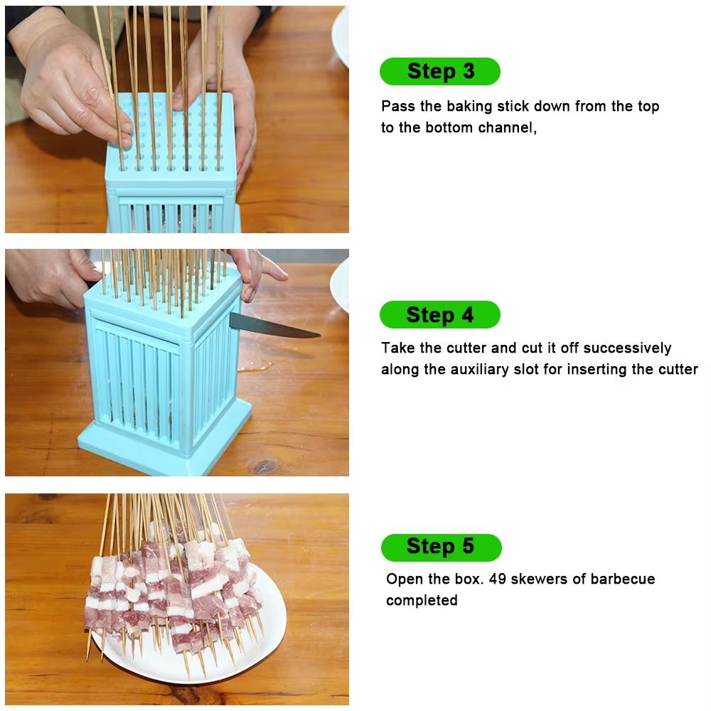 Meat Cutter String Meats 49 Grids Rotisserie Lamb Beef Barbecue Skewer Outdoor Camping Kebab Kitchen Accessories BBQ Tools