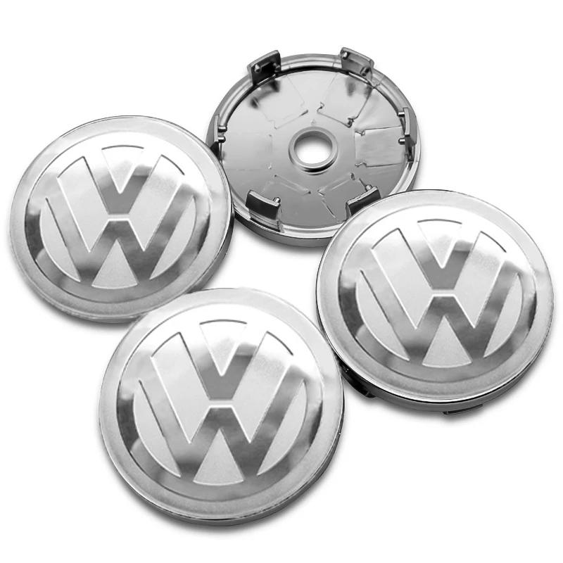 4Pc 55mm 56mm 60mm 65mm Car Wheel Center Hub Cap Rim Cover Stickers For Volkswagen VW GTI R-Line R Polo T5 Golf Passat Scirocco