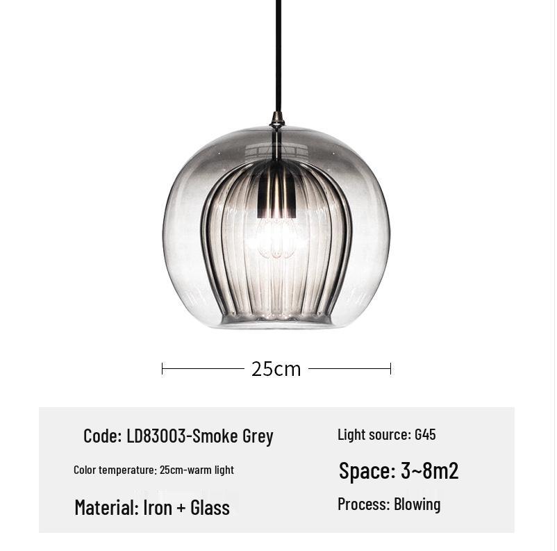 Nordic Minimalist Glass Ball Pendant Light for Cafe, Restaurant, Bar, Window, or Bedside.