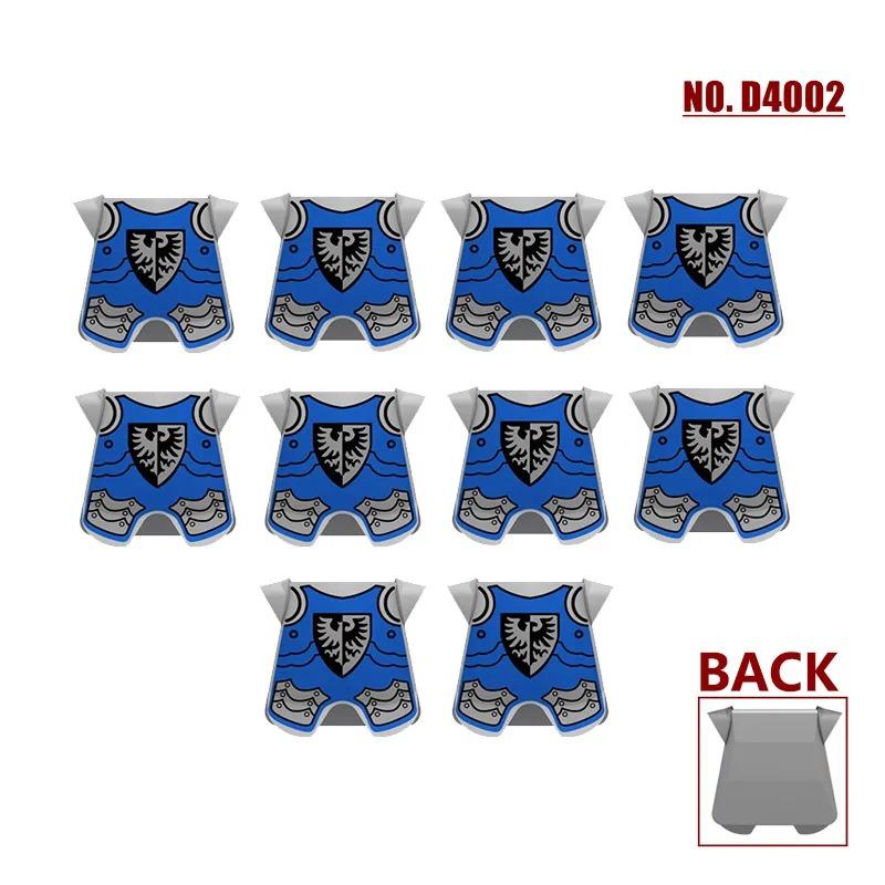 MOC Medieval Red Lion Black Eagle Castle Soldier Knight Horse Mount Building Block Military Figure Vest Armor Flag Toy Gift B036