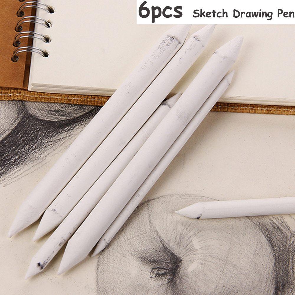 6 PCS Craft Pencil Sharpener Graffiti Artist Tortillon Blending Smudge Sketch Drawing Pen Sandpaper