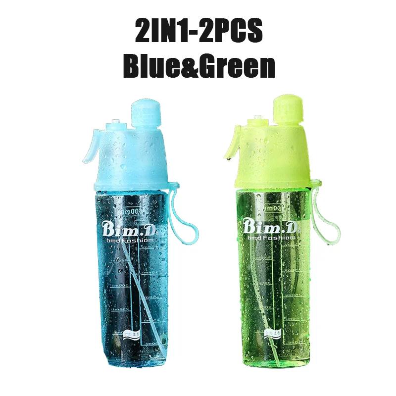 1/2/4PCS Creative Spray Portable Water Bottle Mist Atomizing Bottle for Outdoor Sports Gym Fitness Reusable Leak Proof Drinking