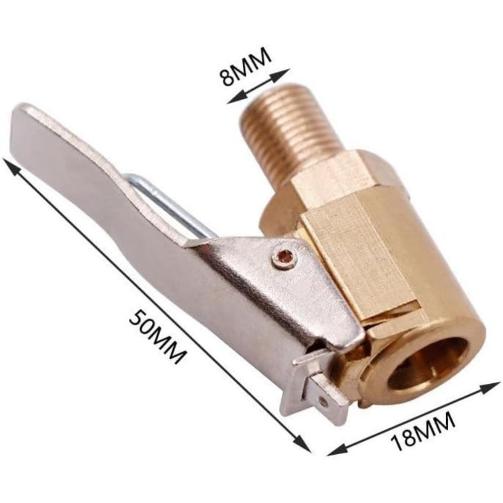 Car Tire Air Chuck Automotive Brass 8mm Inflator Pump Valve Connector Clip Adapter For Inflator Quick Change Head Clip Connector Tire Chucks 1