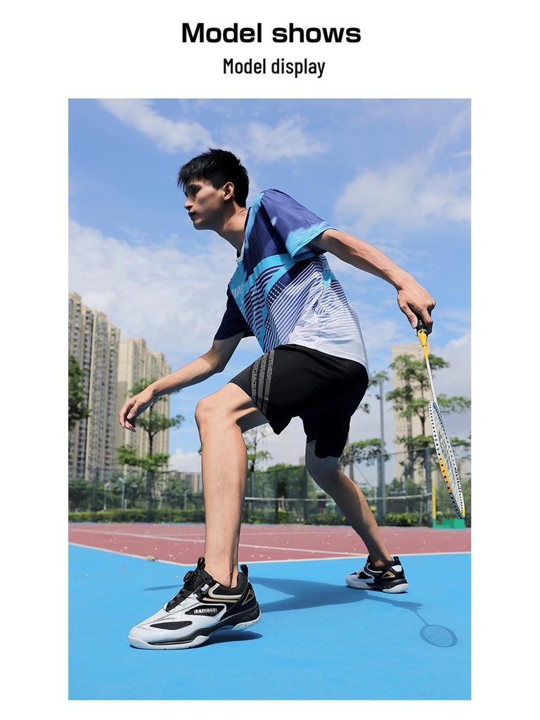 Plus Size 46 Breathable Rotating Buckle Badminton & Tennis Sneakers (No Laces)