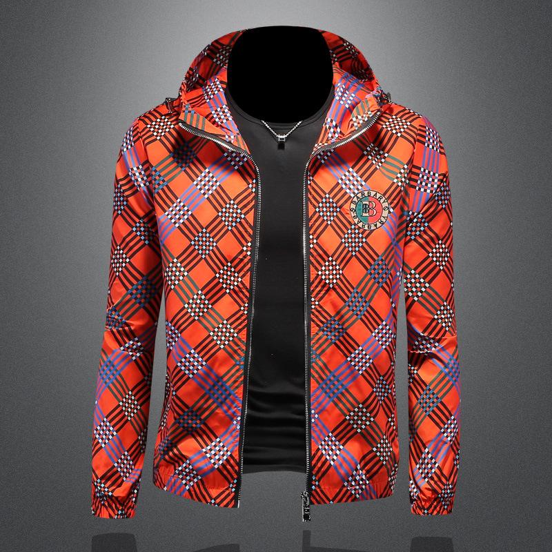 Spring and Autumn New Hooded Jacket Men s European High Quality Korean Edition Slim Printing Trend Fashion Casual Jacket 7775 M