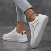 Plus Size White Skate Shoes for Women - Stylish, Breathable, Lightweight, Easy-to-Match Casual High School Sports Shoes, Korean Style.