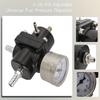 Aluminum Universal Adjustable Fuel Pressure Regulator + Gauge+ Fitting Kit Black