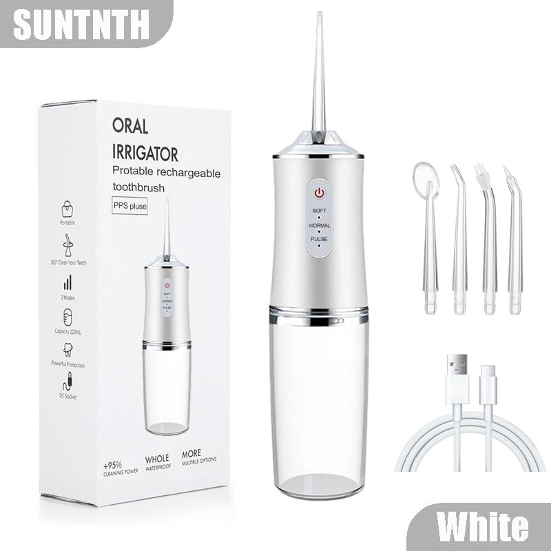 220ml Portable Dental Irrigator Sonic Electric Tooth Tartar Stain Remover - Oral Hygiene Teeth Cleaning Tool