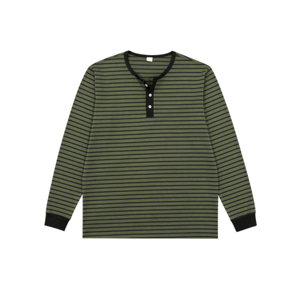 Men's Striped Long Sleeve T Shirt Base Layer for Athletic Commute Daily Wear
