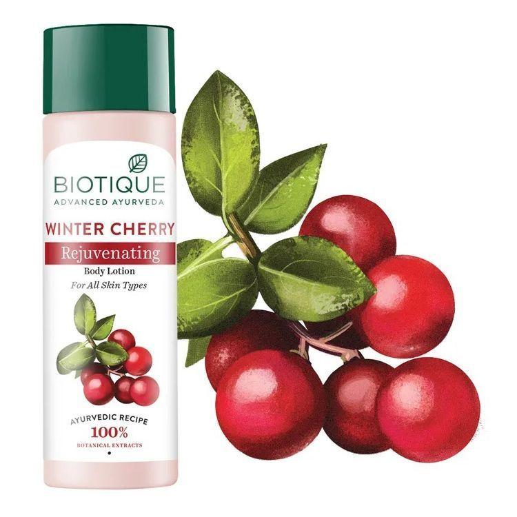Nourishing Body Milk with Winter Cherry (190 Ml), Bio Winter Cherry Rejuvenating Body Nourisher, Biotique