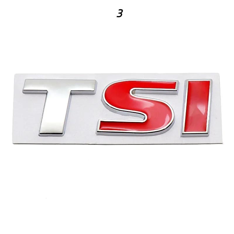 1pcs 3D Metal TSI Letter Rear Trunk Emblem Badge Stickers Decal Car Styling For Polo Golf 5 6 7 CC Passat B5 B6 Bora