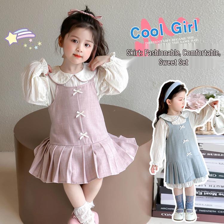 2026 Spring/Summer Doll Collar Strap Skirt - Korean Chic Super Cute Princess Bow Dress
