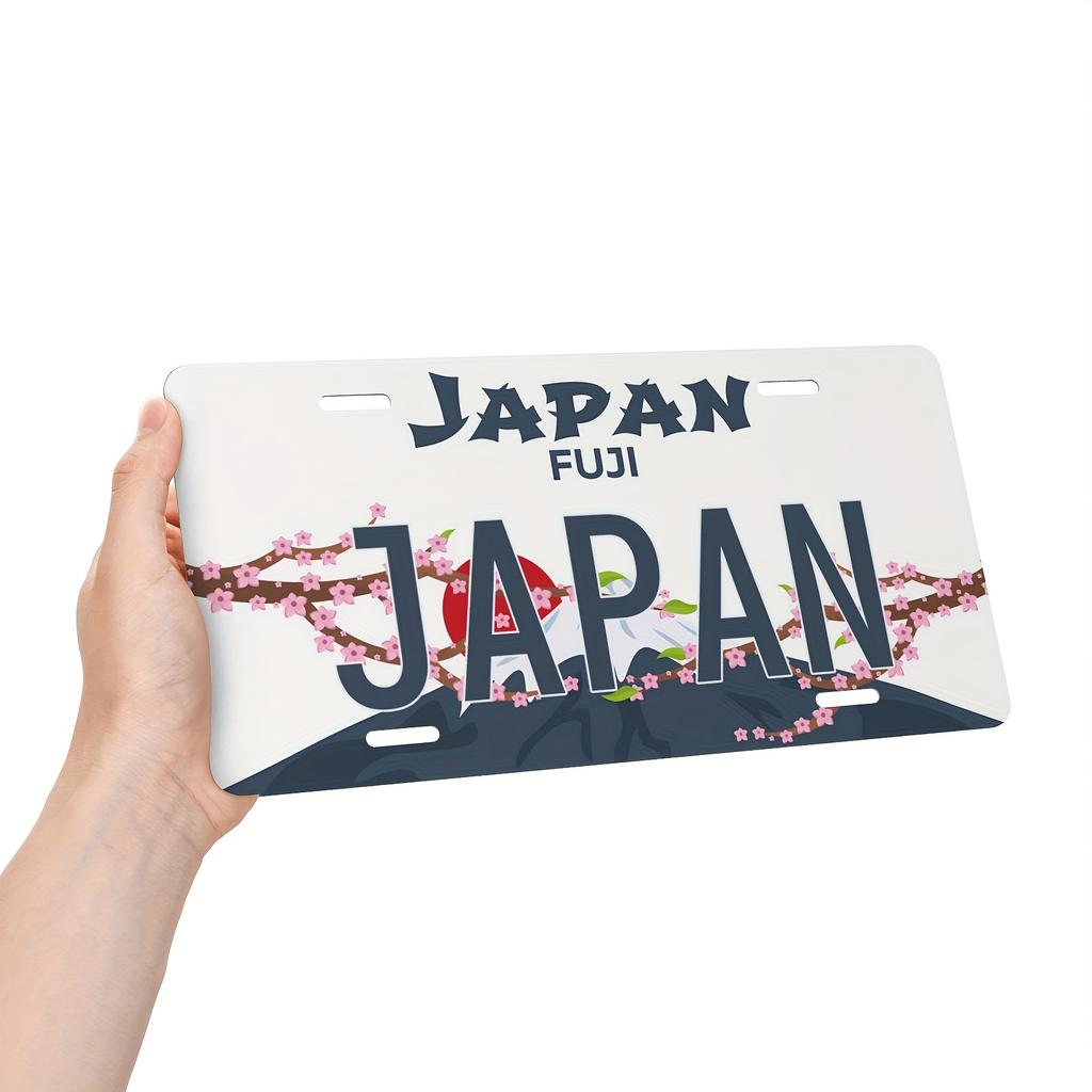 Aluminum License Plate Logo - JDM Style Personalized  Japanese Mount Fuji Theme Replica License Plate for Decoration Only Su