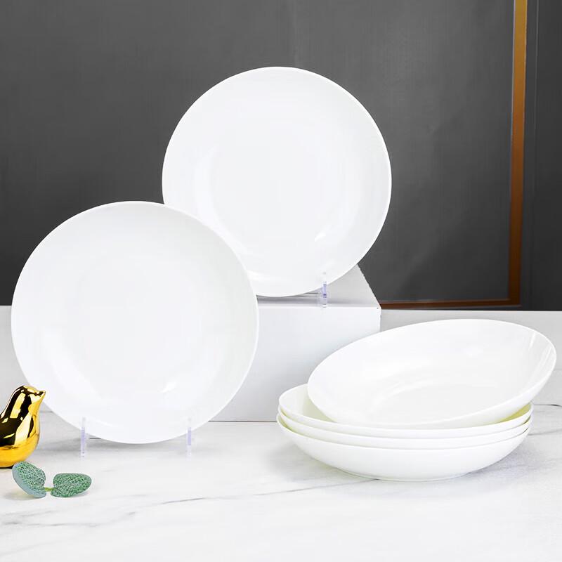 Haolaibao 34-Piece Pure White Bone China Dinner Set