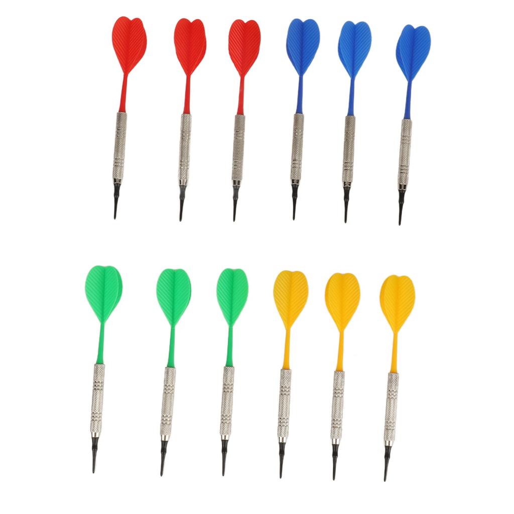 12PCS Soft Tip Darts for Beginners Plastic Professional Indoor Darts Set with 100PCS Dart Tips for