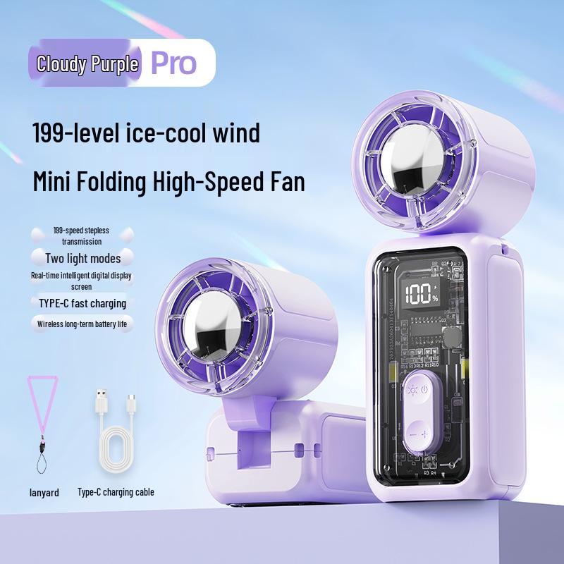K688 Mini USB Handheld Fan - Portable, High-Speed, Strong Wind, Compact Steel Cannon Design