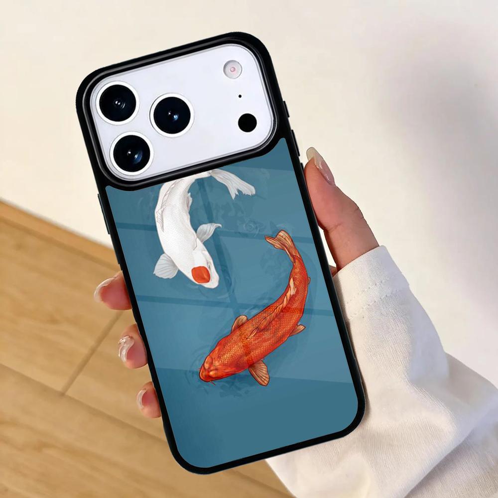 Koi Carp Fish Mobile Phone Case for IPhone 17 AIR 16pro Max 15 14 13 12 11 Bumper Cover