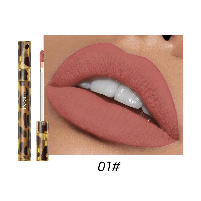 Matte Velvet Misted Leopard Lip Glaze Is Easy To Apply Color, Does Not Stain The Cup, Does Not Fade