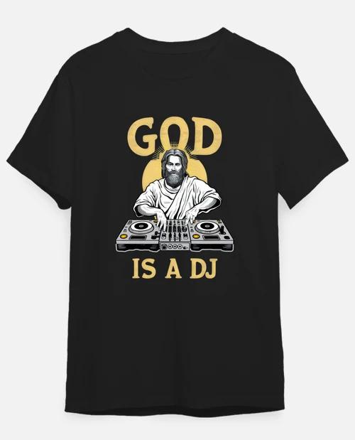 GOD is My DJ Unisexs TShirt 100Cotton Unisex ONeck Short Sleeve Oversized Y2k Popular Fashion Rock Punk Streetwear Funny