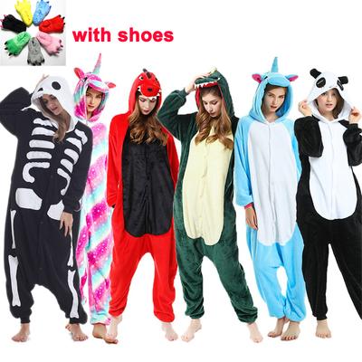 Frau Männer Paar Cartoon Nette Cosplay Kigurumi Pyjamas Mit Schuhe Onesies Flanell Onesies PyjamasWinter