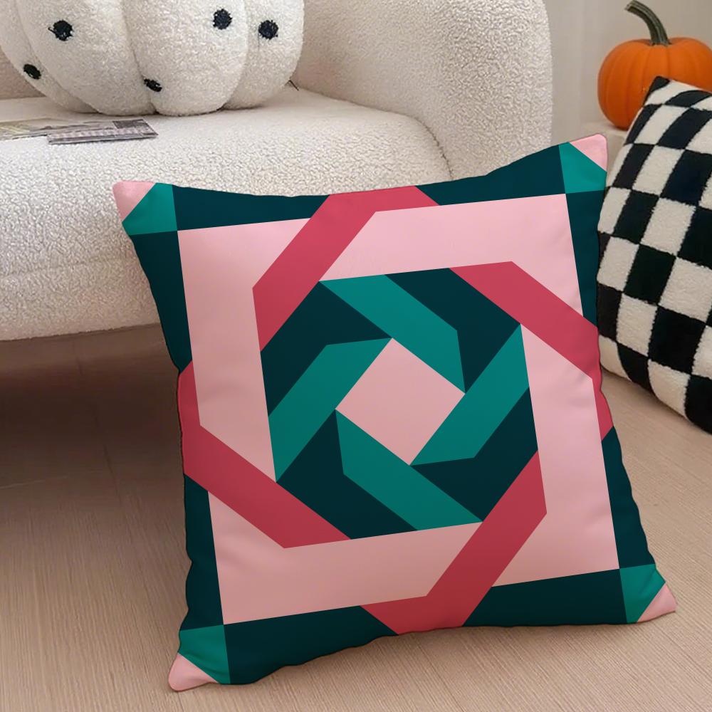 Exotic Portuguese Style Geometric Graphics Art Cushion Cover Throw Pillow Cover Hidden Button Durable Polyester Chair Cushion