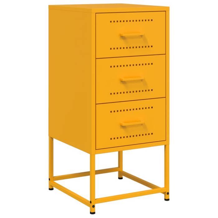 VidaXL Tables de chevet 2 pcs jaune moutarde 36x39x78 cm acier, armoire, armoire latérale, meuble de chambre à coucher, 846585