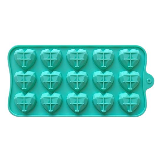 

Силіконова форма для випічки 3D Алмазне Серце, 15 комірок, Форма-піддон у формі Алмазного Серця, Силіконова Форма для Випічки Торта, Шоколадного Мусу, Десерту