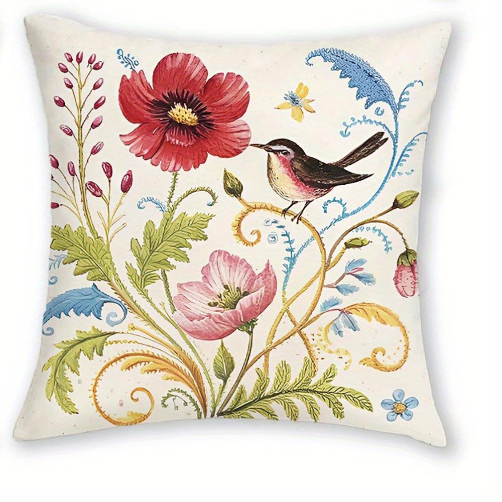 

Наволочки с цветочным и животным принтом: Птицы, Бабочки и Цветущие Цветы Наволочка для дивана Декор для дома 16x16Inch