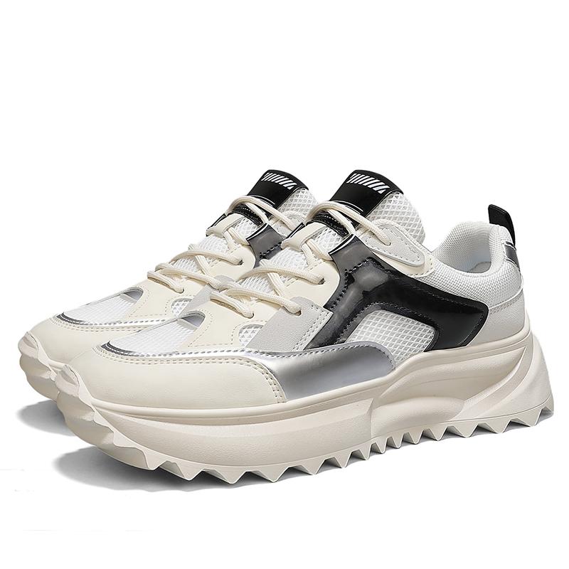 Klobige Sneaker Herren Designer Sportschuhe Mode Lässig Mikrofaserleder Mesh Atmungsaktiv Höhenerhöhend Flache Plateau-Schuhe