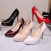 Women Patent Leather Platform High Thin Heel Shoes Pumps for Office Nightclub Evening Party Wedding Banquet Model Catwalk Show