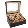 Mechanical Watch Winder for 4 Automatic Watches 6 Wristwatch Storage Display Case