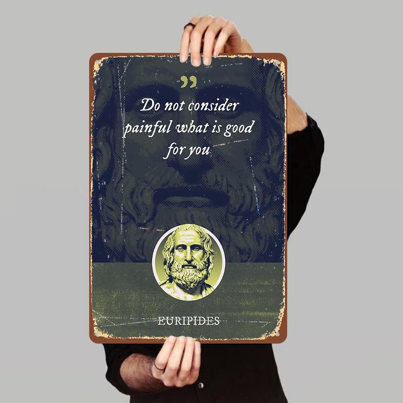

Euripides Quote Metal Wall Art Ancient Greek Philosopher Inspirational Decor for Home Study Room 7.9x11.8In(20x30cm)