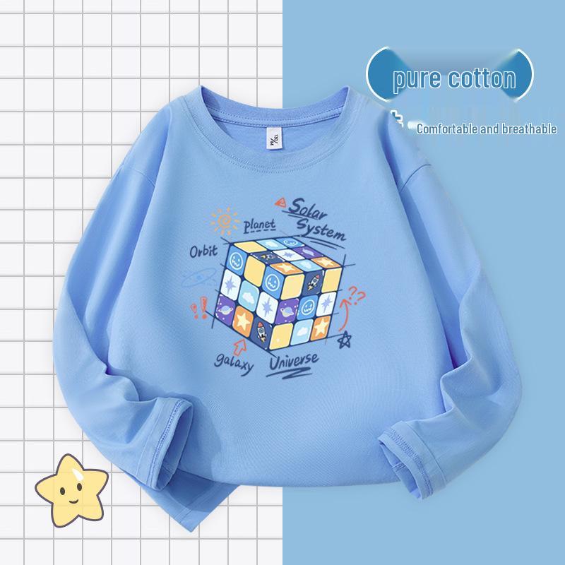 Jungen Langarm Baumwoll T-Shirt - Atmungsaktives Frühlings-/Herbstmode-Oberteil