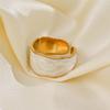 Stainless Steel Gold Color Drip Ring For Women French Vintage Adjustable Ring Party Jewelry Accessory