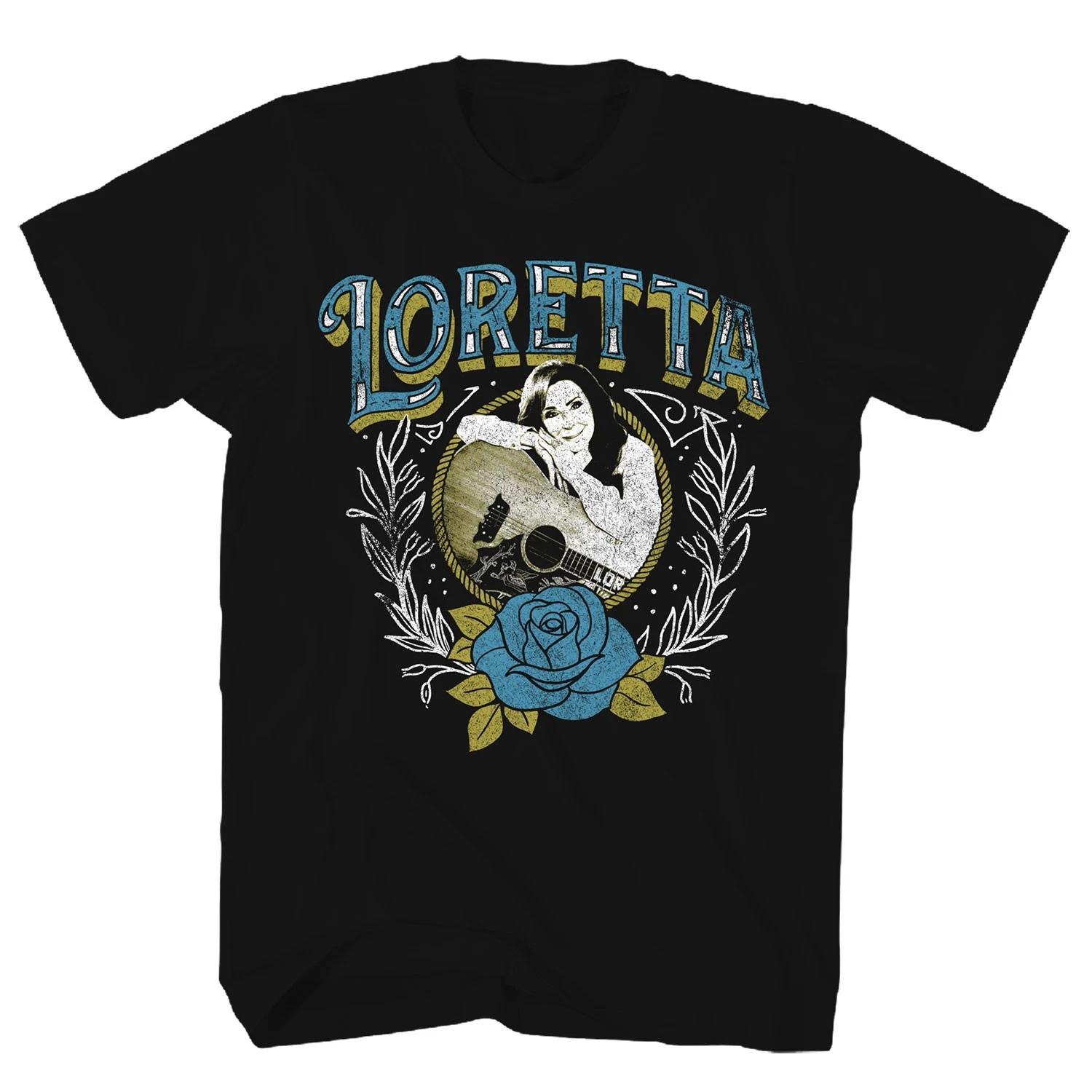 Men s Loretta Lynn Photo Rose T-shirt Large Black M