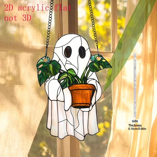 Ghost Sun Catcher Acrylic Bright Color Lampshade Pendant Halloween Party
