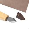 Double Bevel Blade Striking Knife with Bamboo Handle Compact Marking