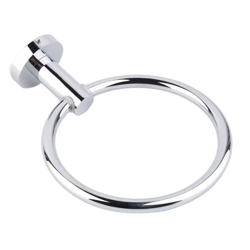 Stainless Steel Towel Ring Bathroom Round Wall-mounted Towel Household Rack Hanger LS
