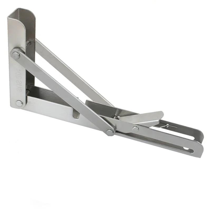 Adjustable Triangle Folding Angle Bracket 8inch Heavy Duty Support Wall Mounted for Bench Table Shelf Furniture Hardware