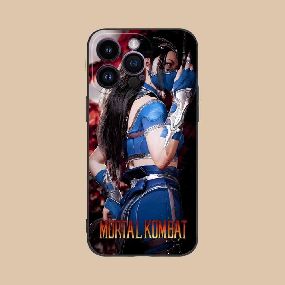 Mortal Kombat Kitana Mobilne Etui na Telefon Komórkowy dla iPhone 16 15 14 13 12 11 X XR XS 8 7 Pro Max Plus Mini Czarne Etui Ochronne na Telefon