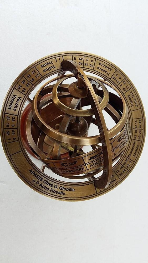 Brass Armillary Sphere Antique Finish Nautical Globe Maritime Desk Décor
