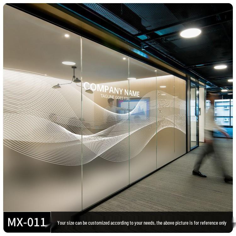 Gradient Frosted Glass Film: Semi-Transparent Office Partition Sticker.