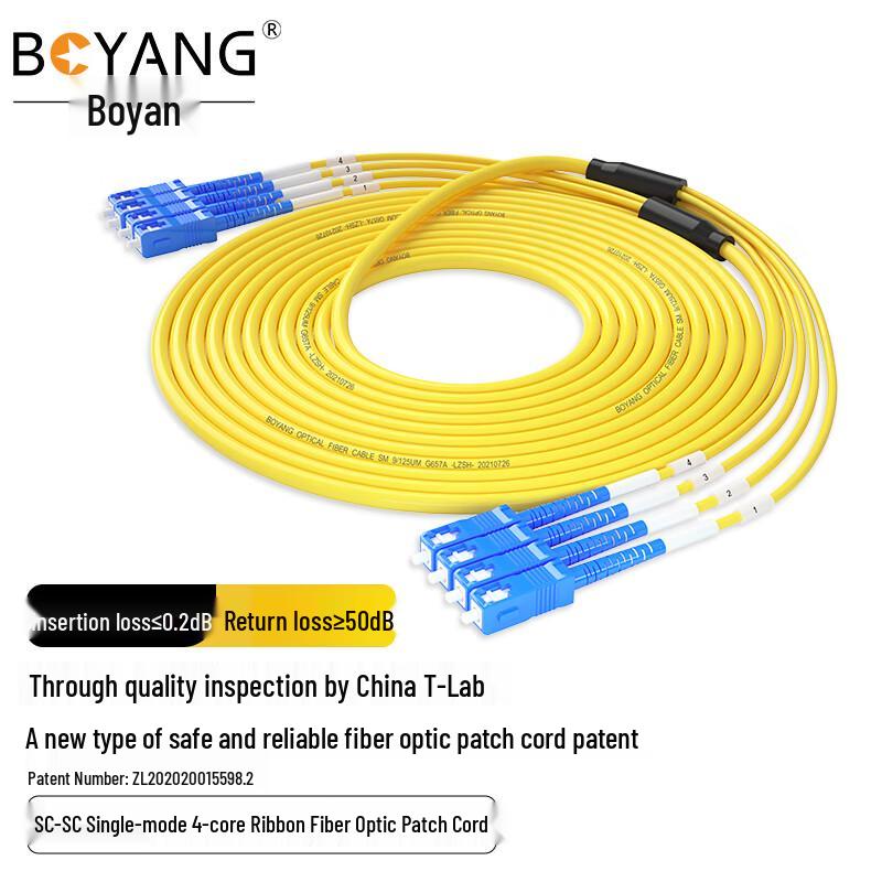

Boyang 4-Core Single Mode Fiber Optic Patch Cable 3m