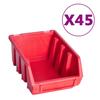 Kit de rangement - vidaXL - 96 bacs - Rouge/noir - Plastique - Charge 2 kg par boîte