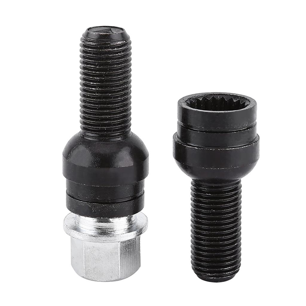 M14 * 1.5MM Black Steel Wheel Bolt & Lock Lug Nut Set with Key for Car Repair and Maintenance