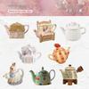 Teapot Series Retro Journal Sticker Pack - 8 Hard Card Sheets for DIY & Decoration