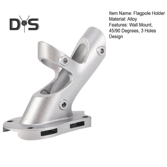Uchwyt ścienny na maszt flagowy 45/90 stopni 3 otwory regulowany wytrzymały stop zewnętrzny ganek ciężarówka dom posiadłość uchwyt montażowy masztu flagowego podstawa