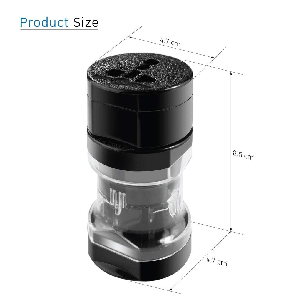 Overseas Conversion Plug Type Power Conversion Plug Compact Outlet Wall Charger Safety Adapter Conversion Adapter Compatible with Over 150 Countries